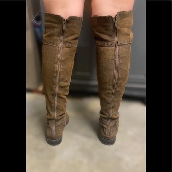 Adrianne Vittadini dark brown distressed suede boot - Picture 8 of 13